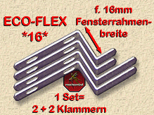 die Klammern für 16mm Fensterrahmenstärke...ALU, HOLZ, Kunststoff-Fenster