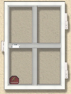 einflügeliges Insektenschutzfenster mit Fensterkreuz